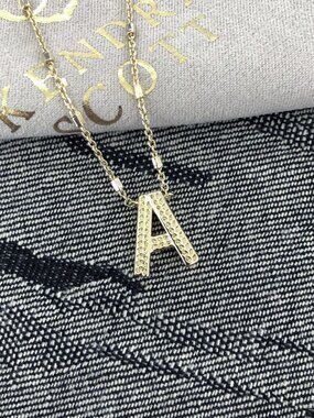 Kendra Scott Gold Pendant Necklace - Letter A